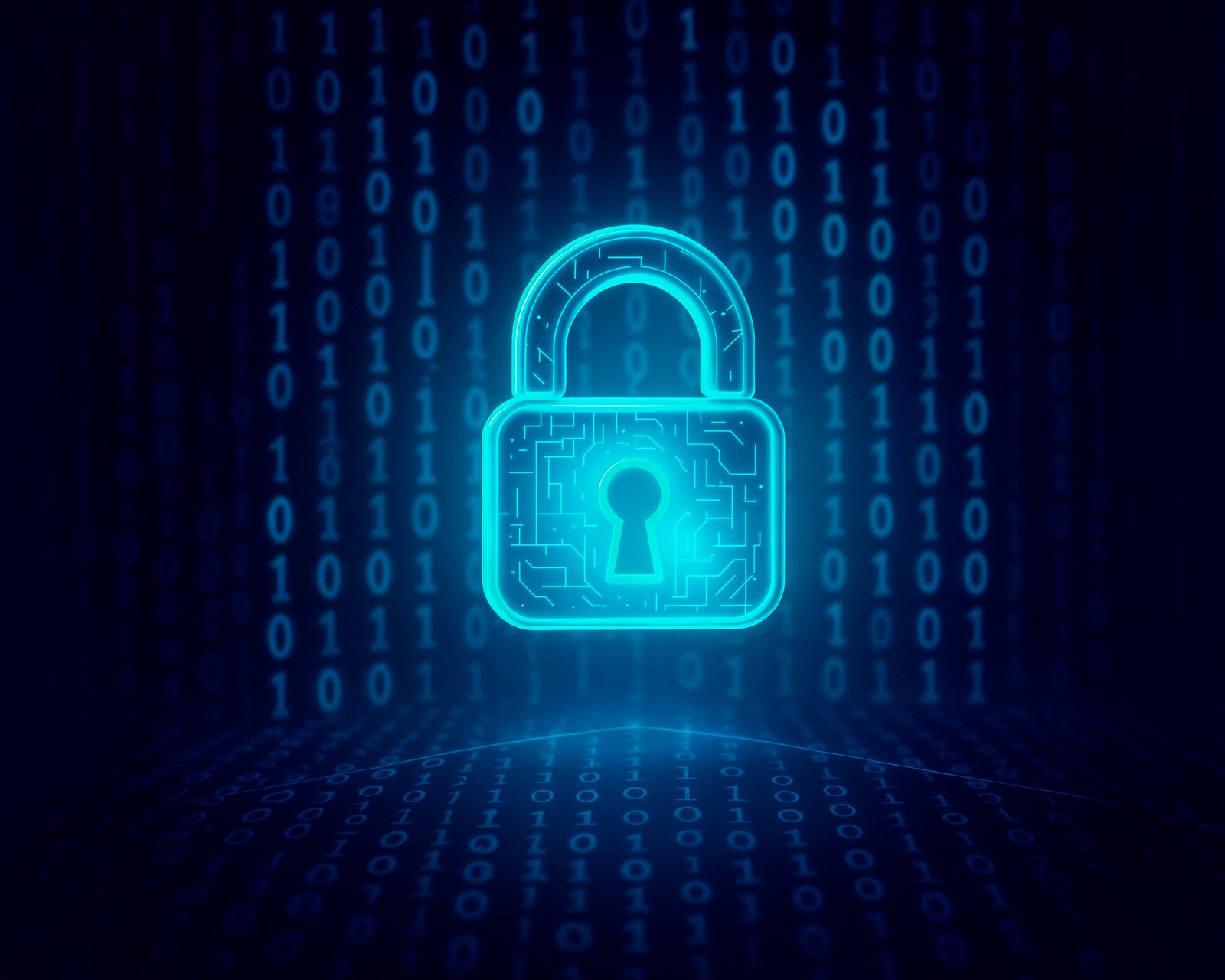 Ilustração de cadeado digital representando segurança de dados